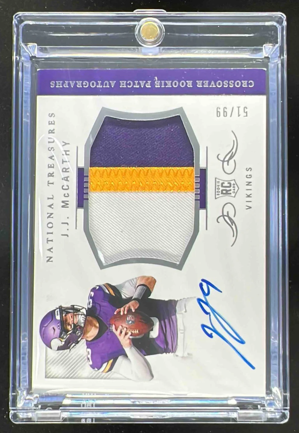 2024 National Treasures Crossover Rookie Patch #JMY J.J. McCarthy RC Auto /99