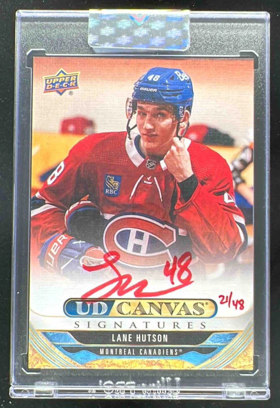 2024 Upper Deck Clear Cut Canvas Red Ink #CS-LH Lane Hutson Autograph Auto /48