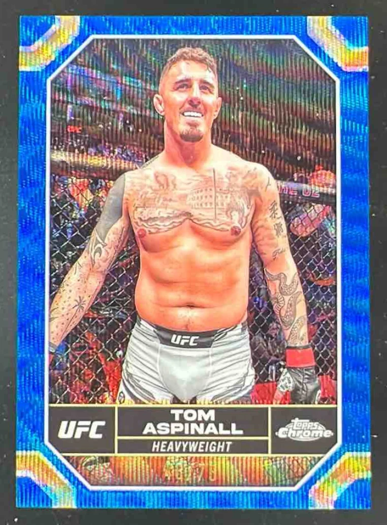 2024 Topps Chrome UFC Blue Wave #187 Tom Aspinall /75