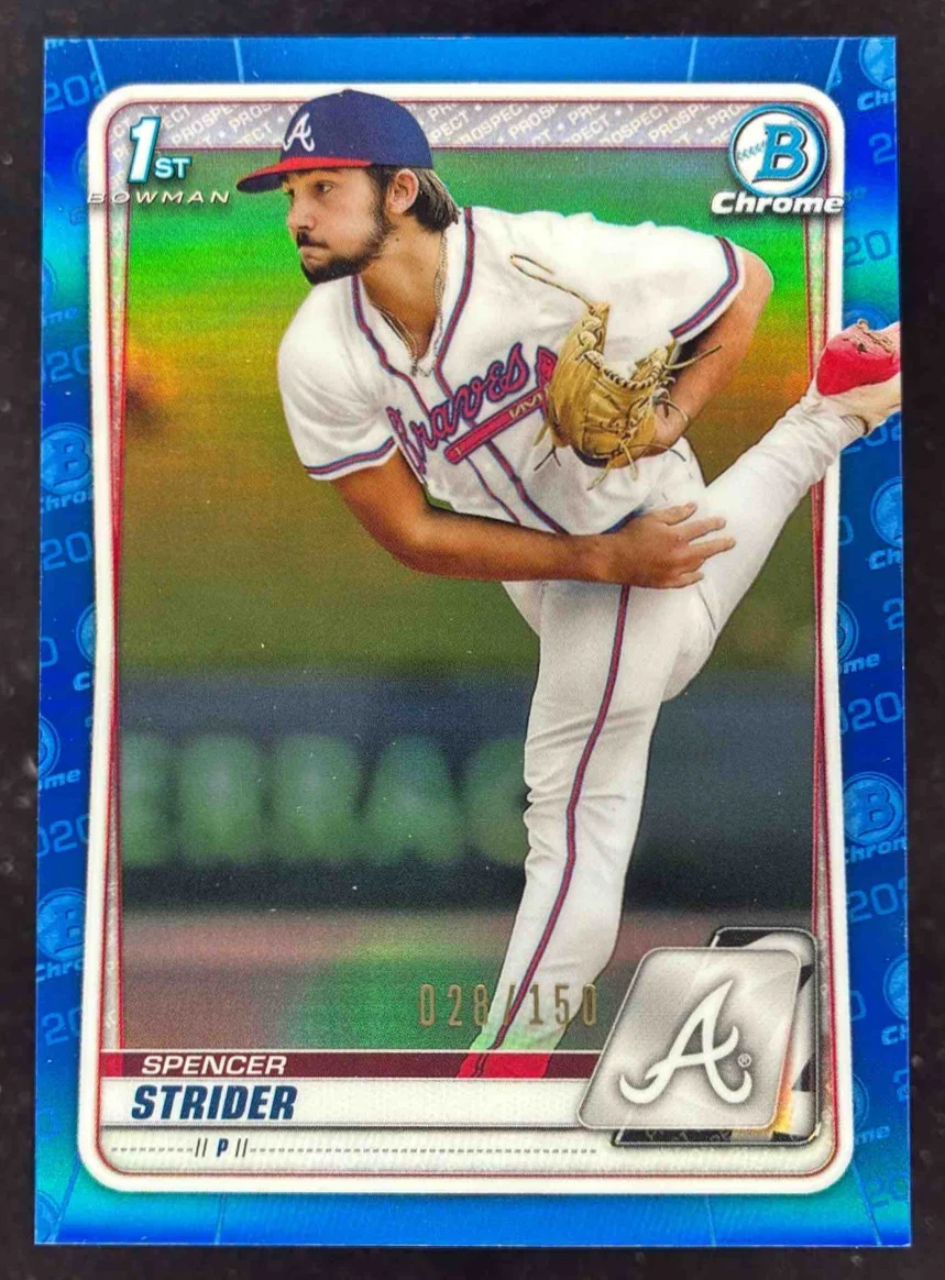 2020 Bowman Draft Chrome Blue Refractor #BD-20 Spencer Strider RC /150