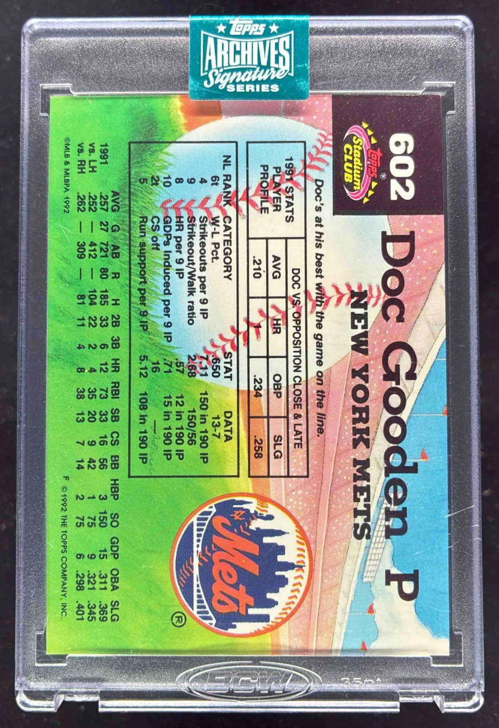2024 Topps Archives Signature Series Autograph Doc Gooden Auto 1/1 - Image 2