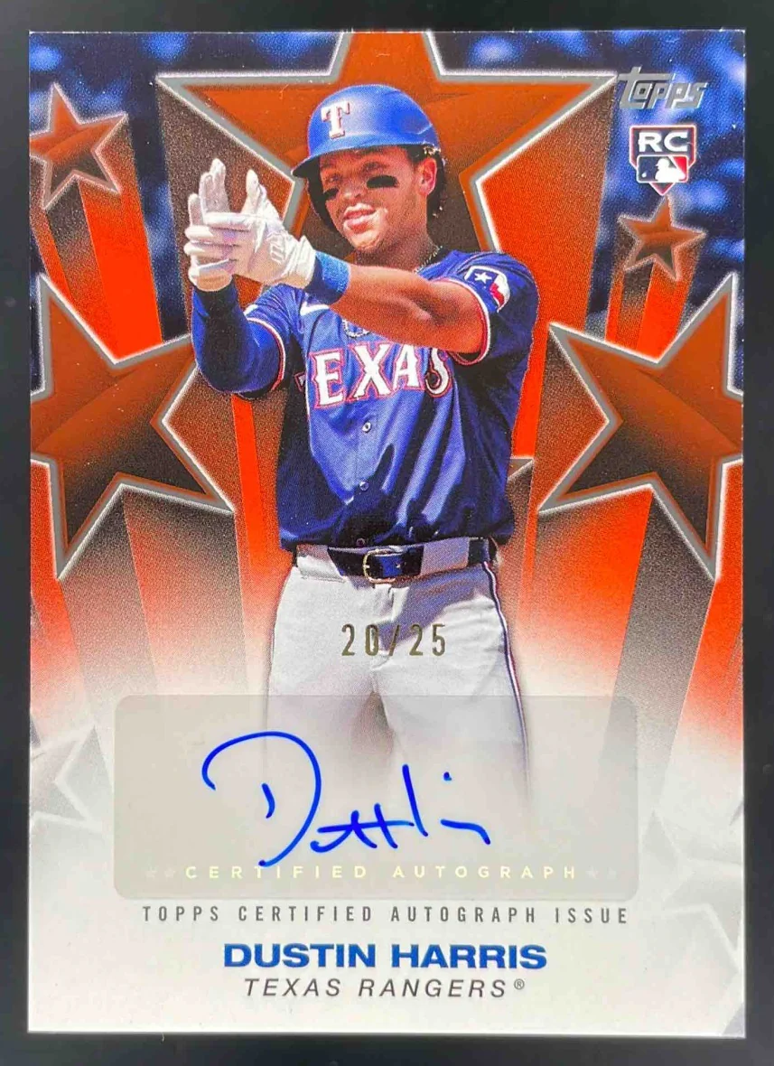 2025 Topps Baseball Stars Series 2 Orange #BSA2-DH Dustin Harris RC Auto /25