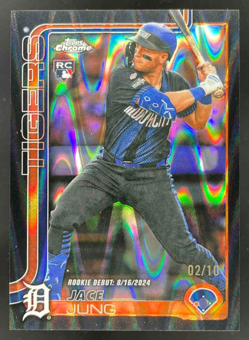 2025 Topps Chrome Update Black RayWave Refractor #USC121 Jace Jung RC /10