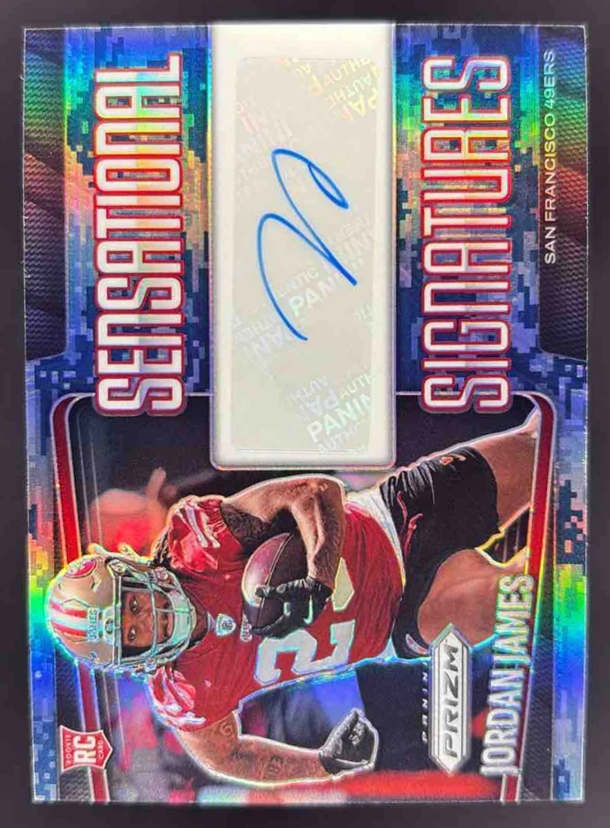 2025 Panini Prizm Sensational Navy Camo Prizm #SEN-JOJ Jordan James RC Auto /25