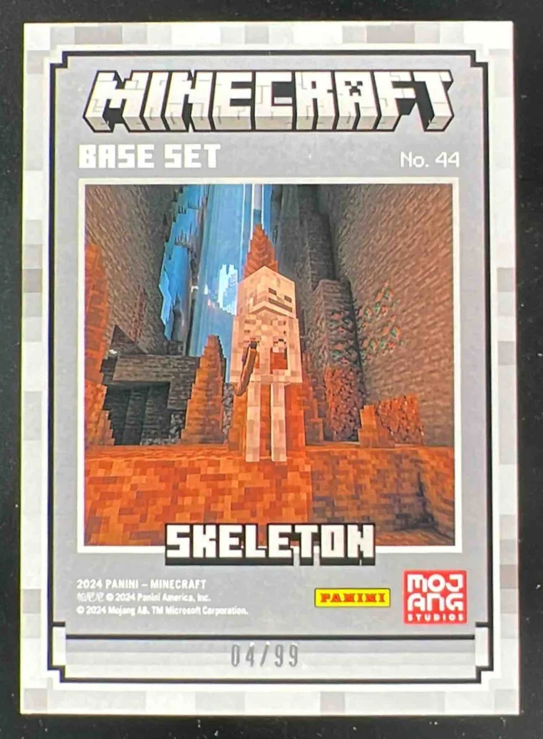 2025 Panini Minecraft 15th Anniversary Gold #44 Skeleton /99 - Image 2