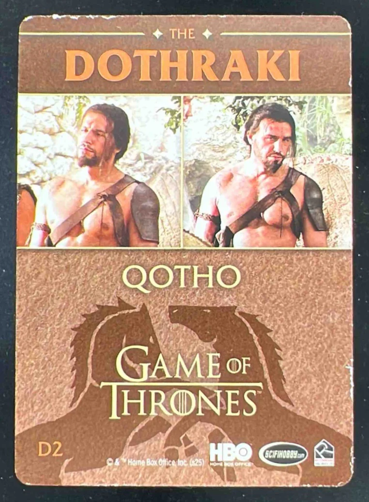 HBO Game of Thrones Printing Plate Cyan The Dothraki #D2 Qotho 1/1 - Image 2