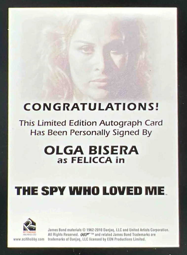 007 The Spy Who Loved Me Autograph Olga Bisera as Felicca Auto - Image 2