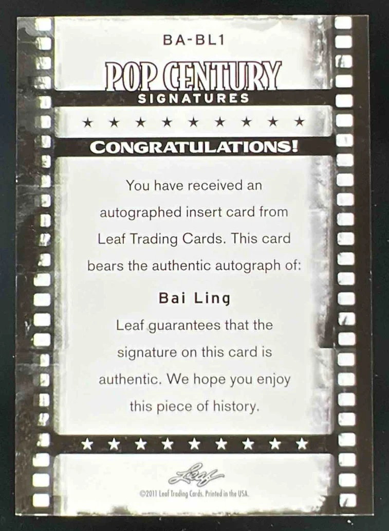 2011 Leaf Pop Century #BA-BL1 Bai Ling Auto - Image 2