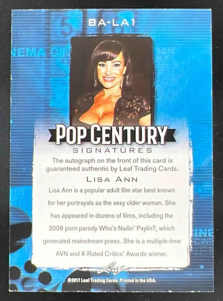 2017 Leaf Pop Century #BA-LA1 Lisa Ann Auto - Image 2