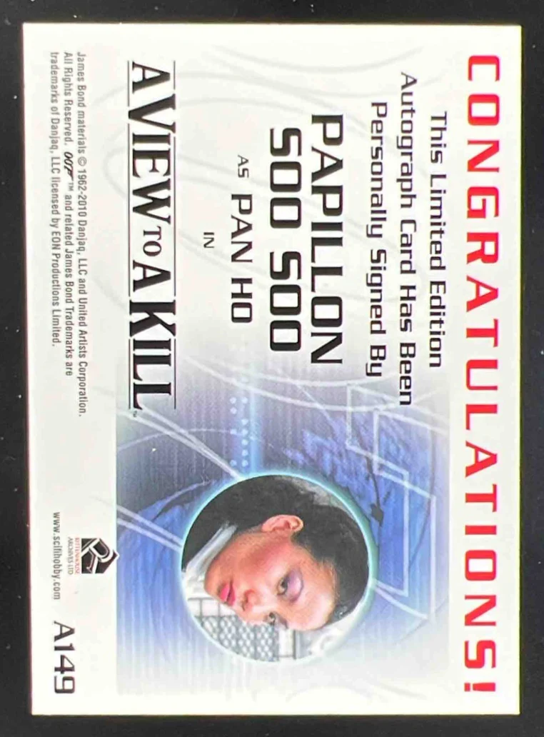 007 A View to A Kill Autograph Papillon Soo Soo Auto - Image 2