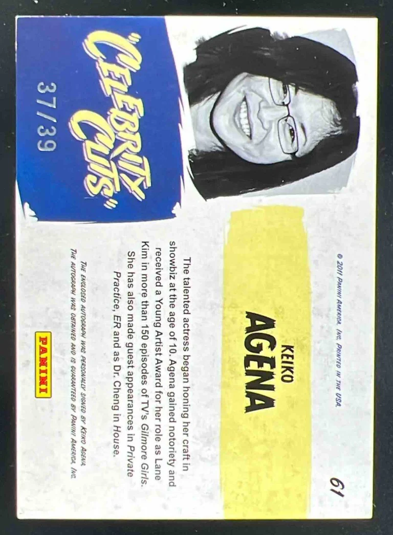 2011 Panini Americana Autograph Celebrity Cuts #61 Keiko Agena Auto /39 - Image 2