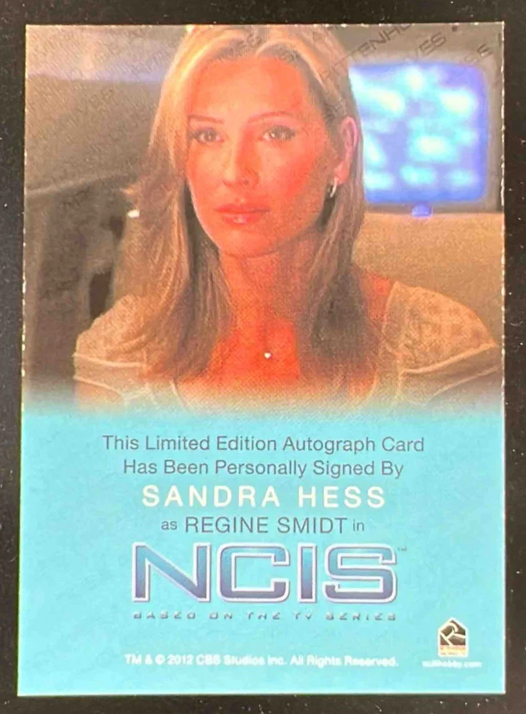 2012 CBS NCIS Autograph Sandra Hess as Regine Smidt Auto - Image 2