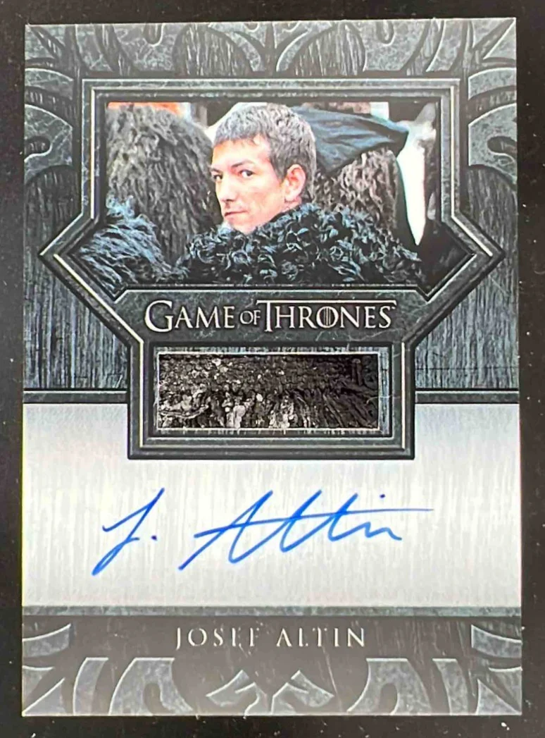 HBO Game of Thrones Autograph Relic Josef Altin Contains Auto