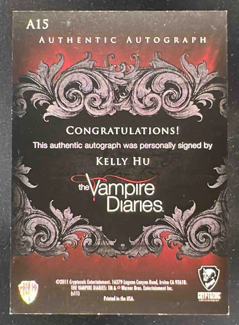 2011 Cryptozoic The Vampire Diaries Autograph Kelly Hu Auto - Image 2