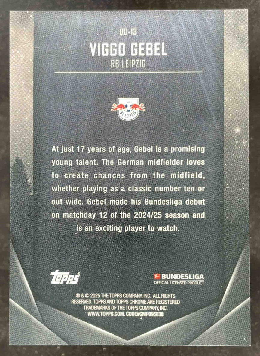 2024 Topps Midnight Bundesliga Darkness Delights Midnight #DD-13 Viggo Gebel /12 - Image 2