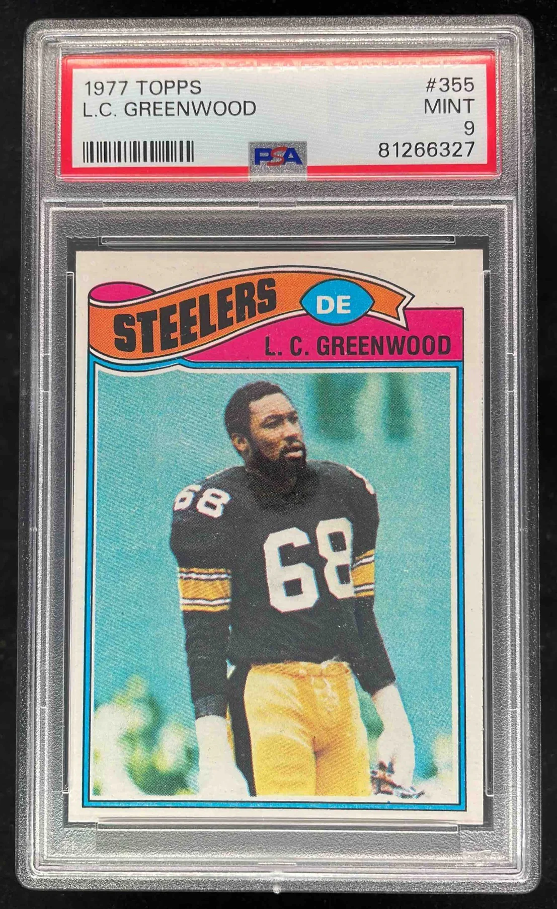 1977 Topps #355 L.C. Greenwood PSA 9