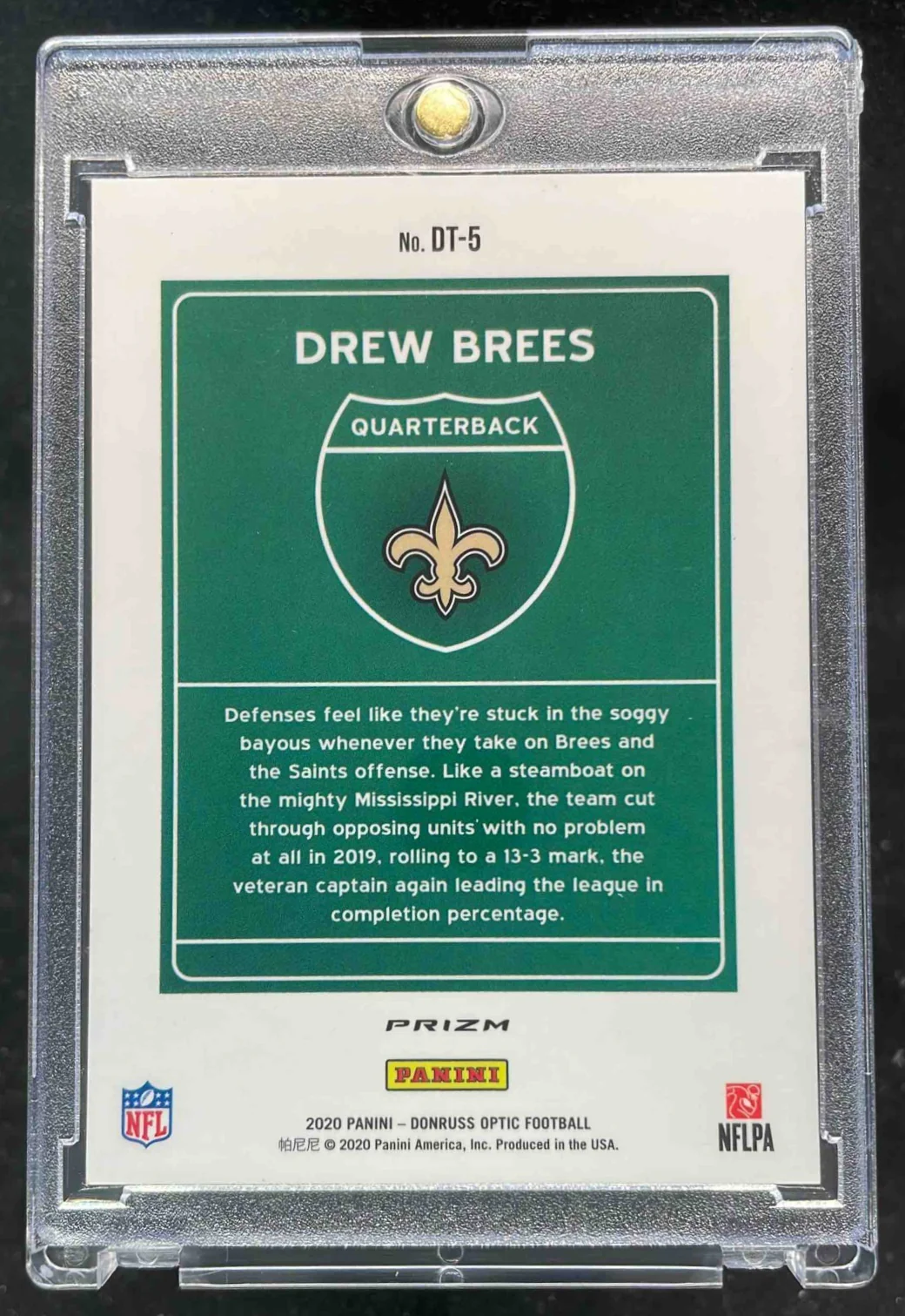 2020 Panini Donruss Optic Downtown SSP #DT-5 Drew Brees - Image 2