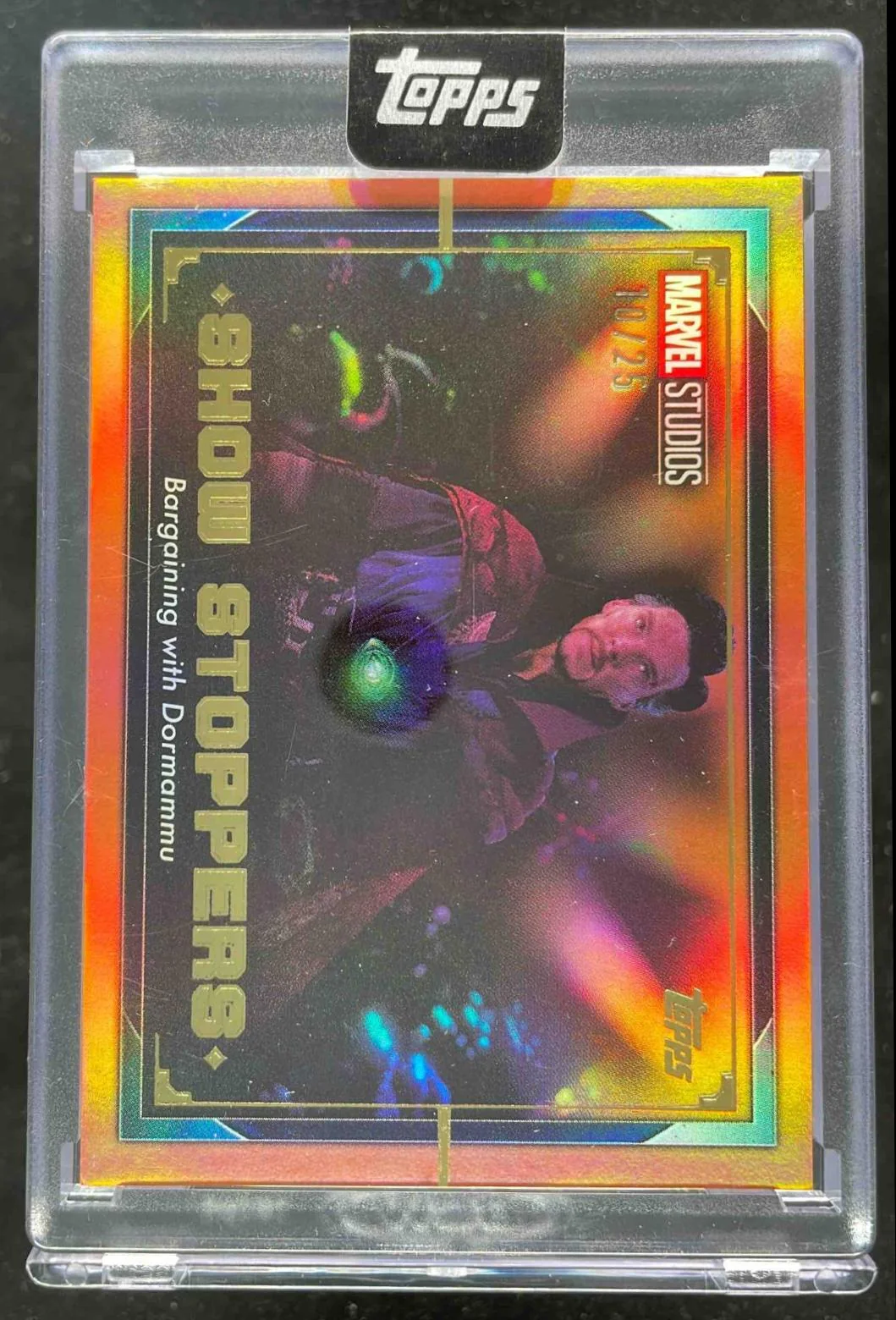 2025 Topps Marvel Collector Show Stoppers Orange Bargaining with Dormammu /25