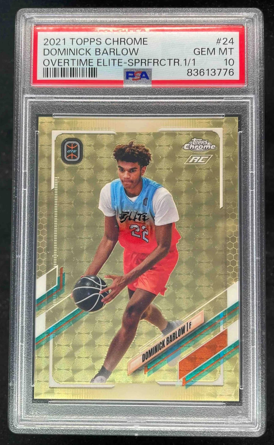 2021-22 Topps Chrome Overtime Elite SuperFractor #24 Dominick Barlow 1/1 PSA 10