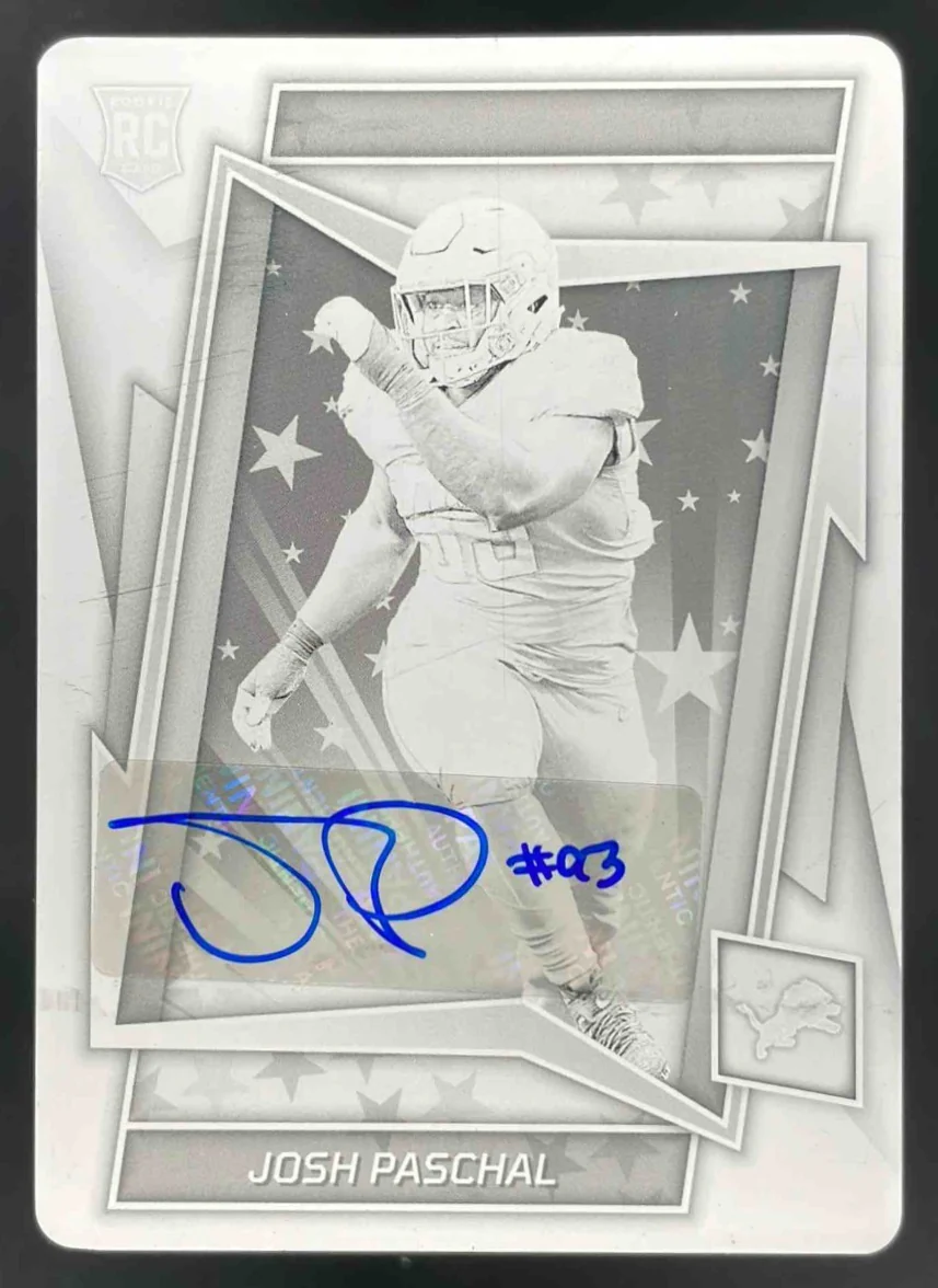 2022 Rookies & Stars Rookies Printing Plate Black #192 Josh Paschal RC Auto 1/1