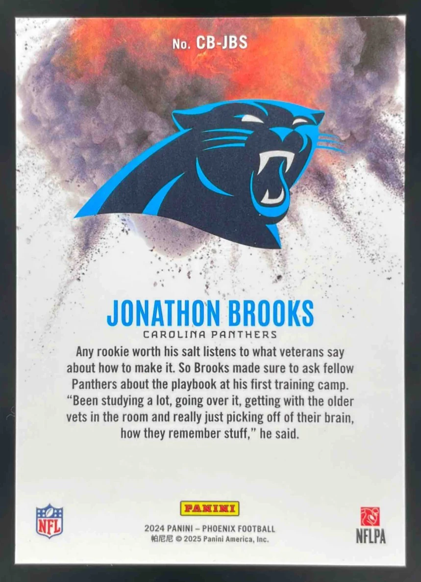 2024 Panini Phoenix Color Blast #CB-JBS Jonathon Brooks RC SSP - Image 2