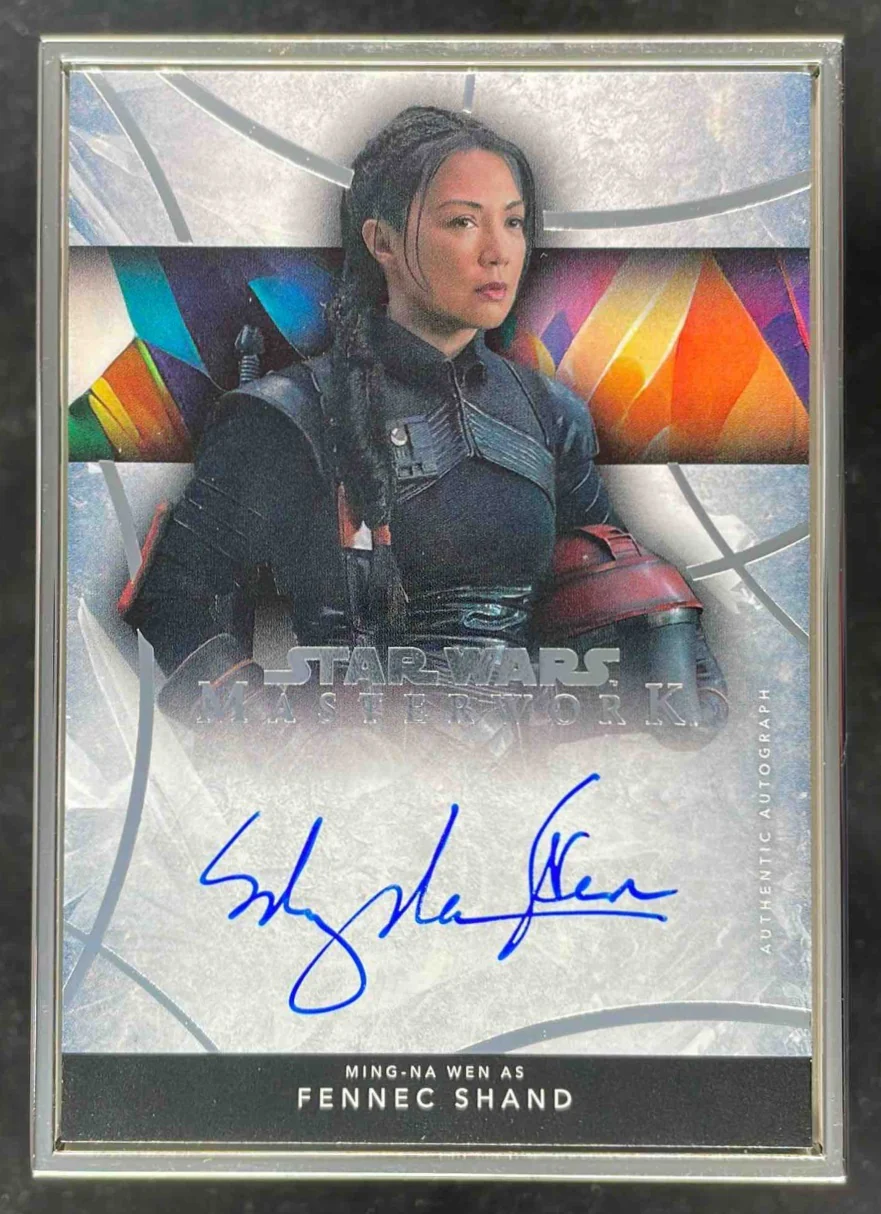 2024 Topps Star Wars Masterwork Silver Framed Ming-Na Wen Fennec Shand Auto /5