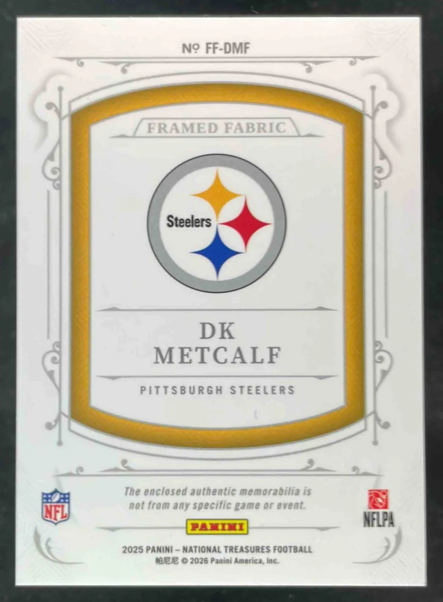 2025 Panini National Treasures Framed Fabric Holo Gold #FF-DKF DK Metcalf /10 - Image 2