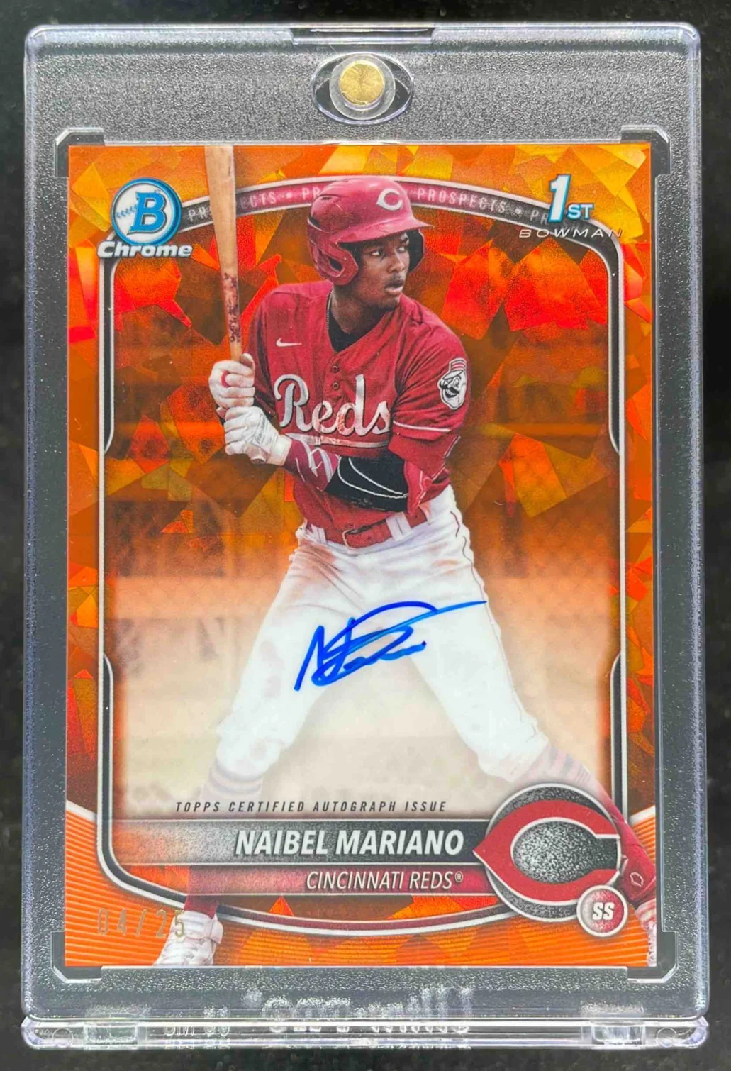 2025 Bowman Sapphire Chrome Orange Refractors #CPS-NM Naibel Mariano RC /25