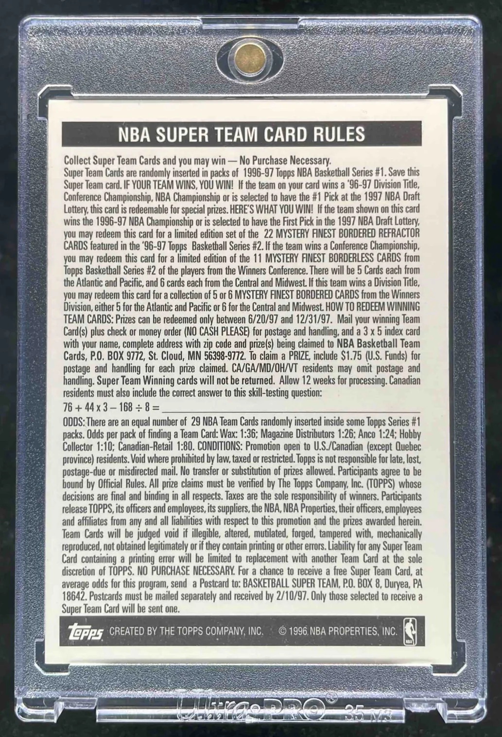 1996-97 Topps Super Teams #NNO Chicago Bulls - Image 2