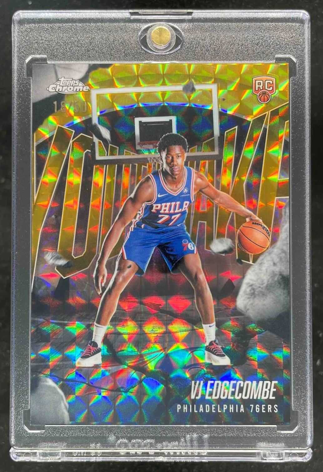 2025-26 Topps Chrome Youthquake Geometric Gold Refractor #3 VJ Edgecombe RC /50