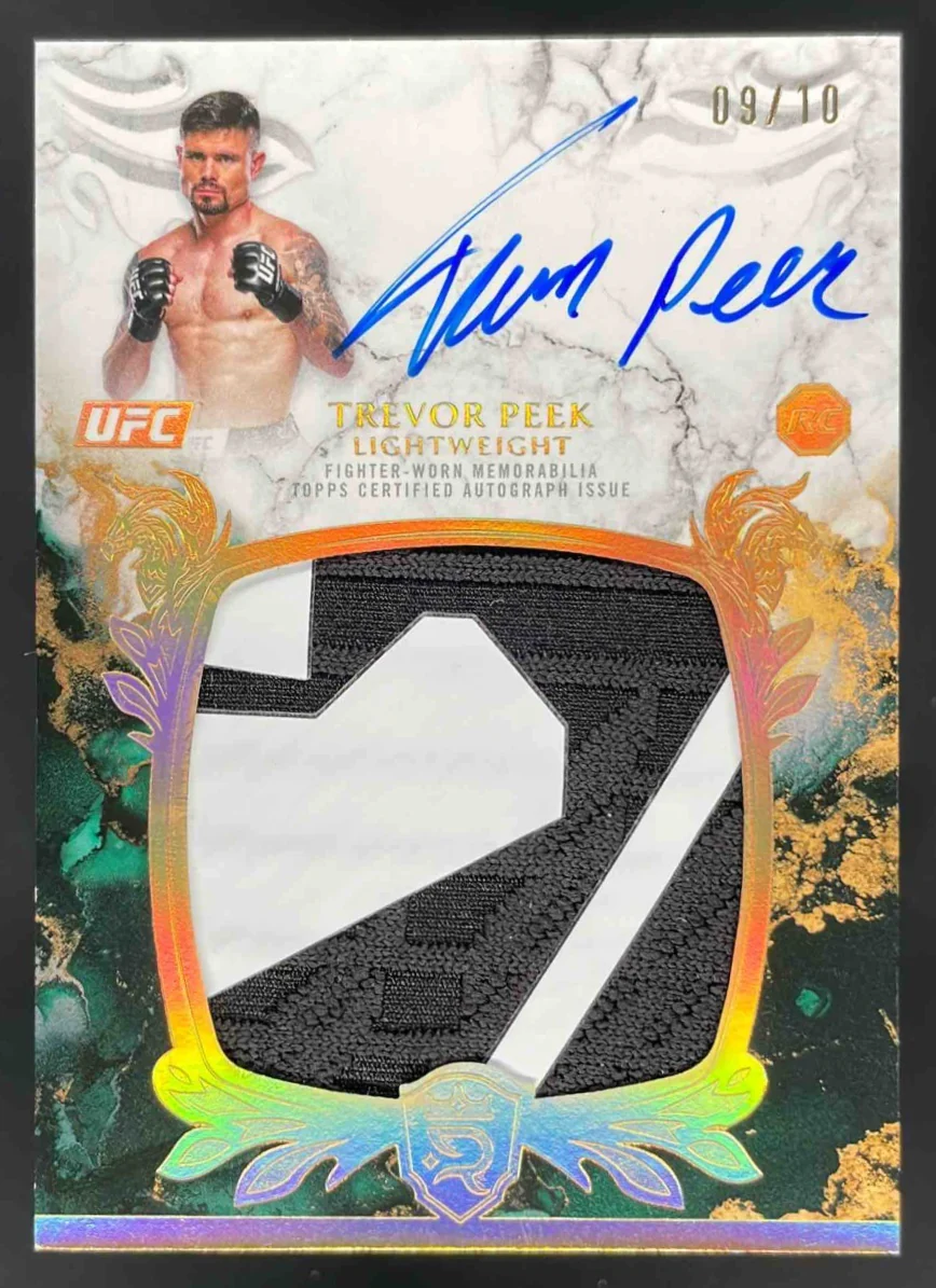 2025 Topps UFC Royalty Rookie Relic Autograph Gold #TP Trevor Peek RC Auto /10