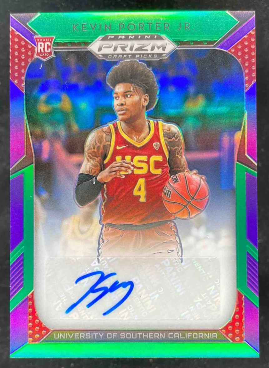 2019-20 Panini Prizm Draft Purple and Green #30 Kevin Porter Jr. RC Auto /149