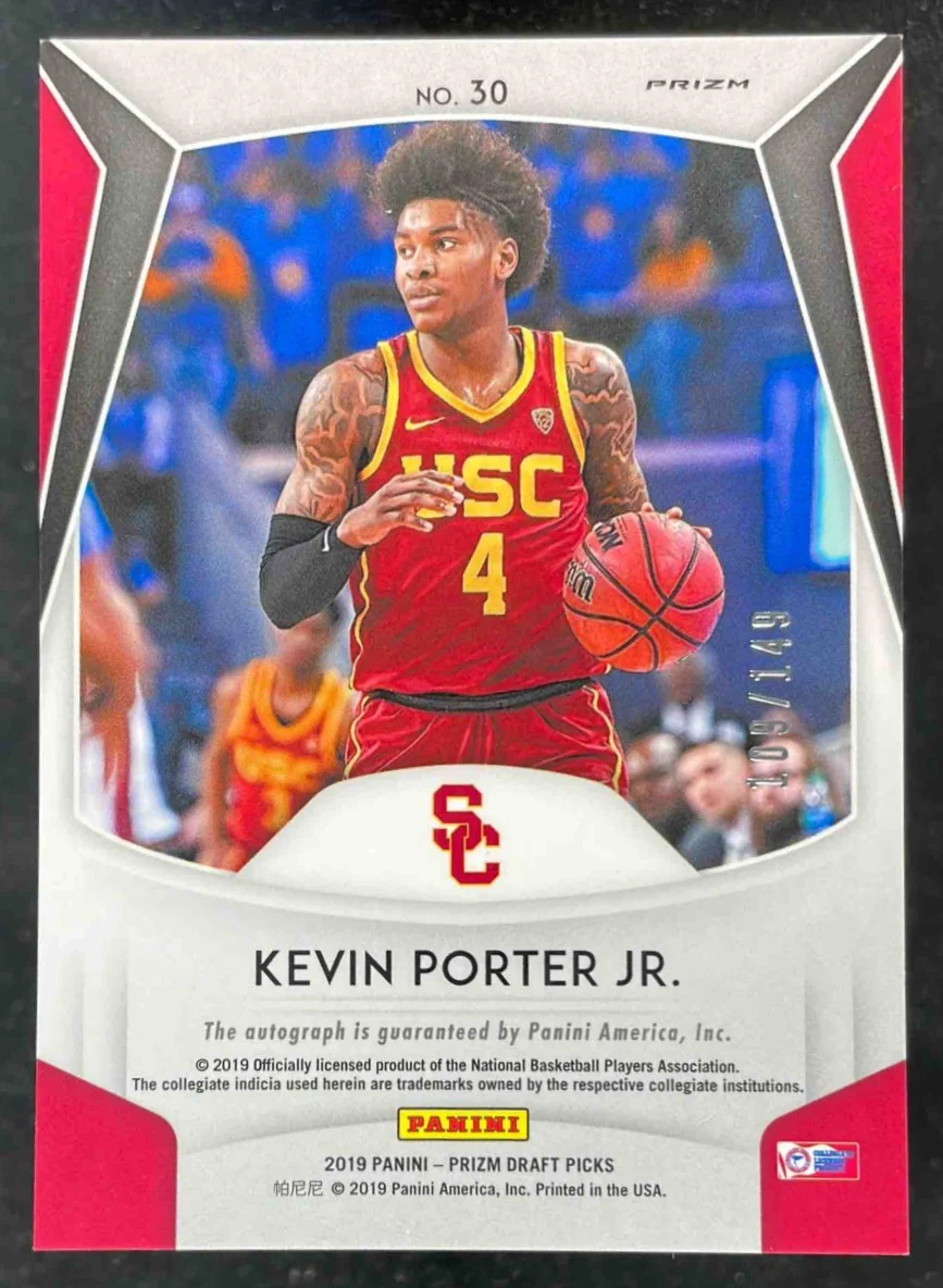 2019-20 Panini Prizm Draft Purple and Green #30 Kevin Porter Jr. RC Auto /149 - Image 2