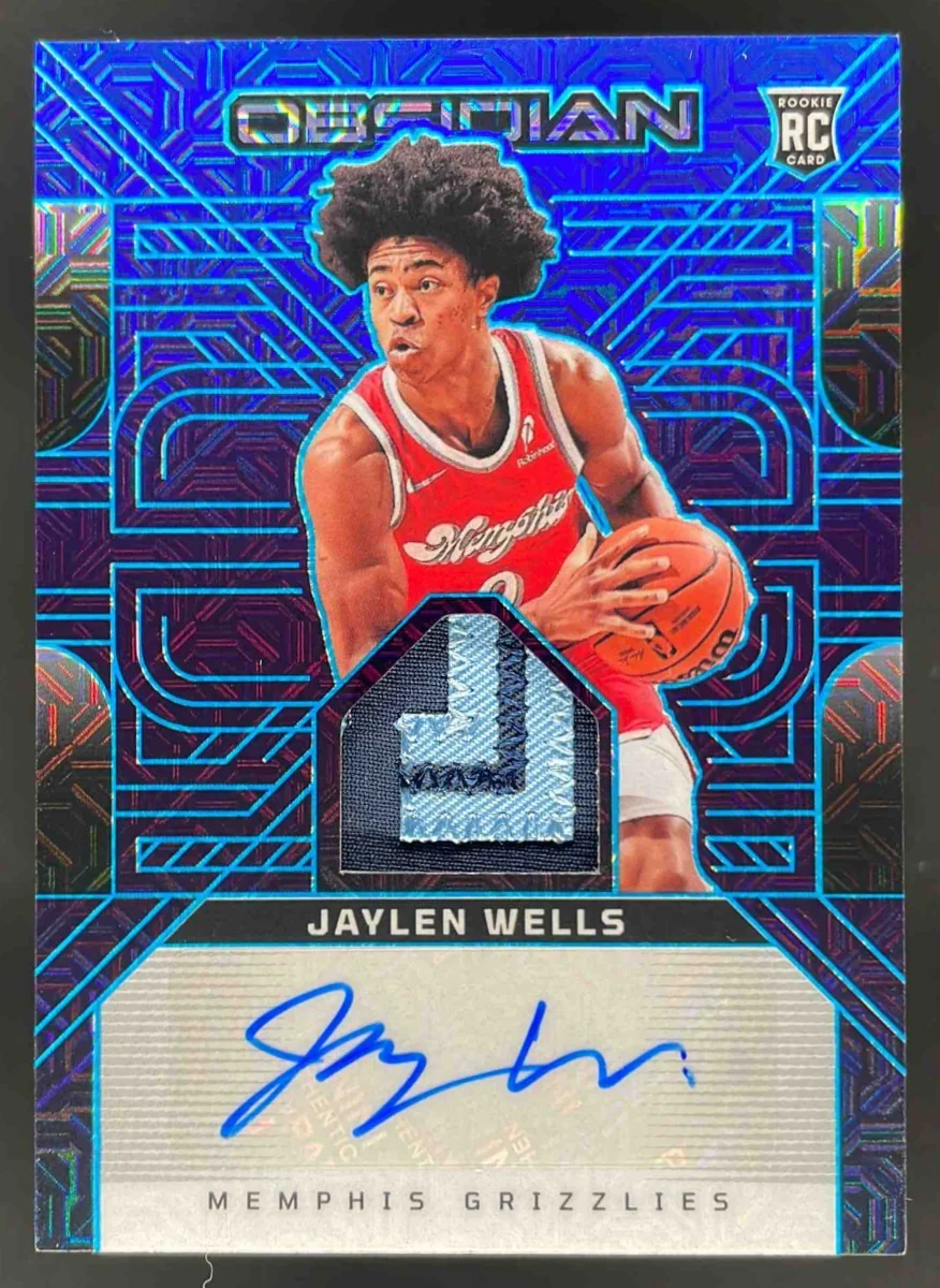 2024 Obsidian Rookie Jersey Ink Etch Deep Sea Mojo #RJI-WEL Jaylen Wells Auto /5