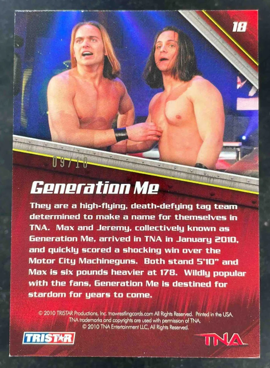 2010 TriStar TNA NEW ERA Gold #18 Generation Me /10 - Image 2