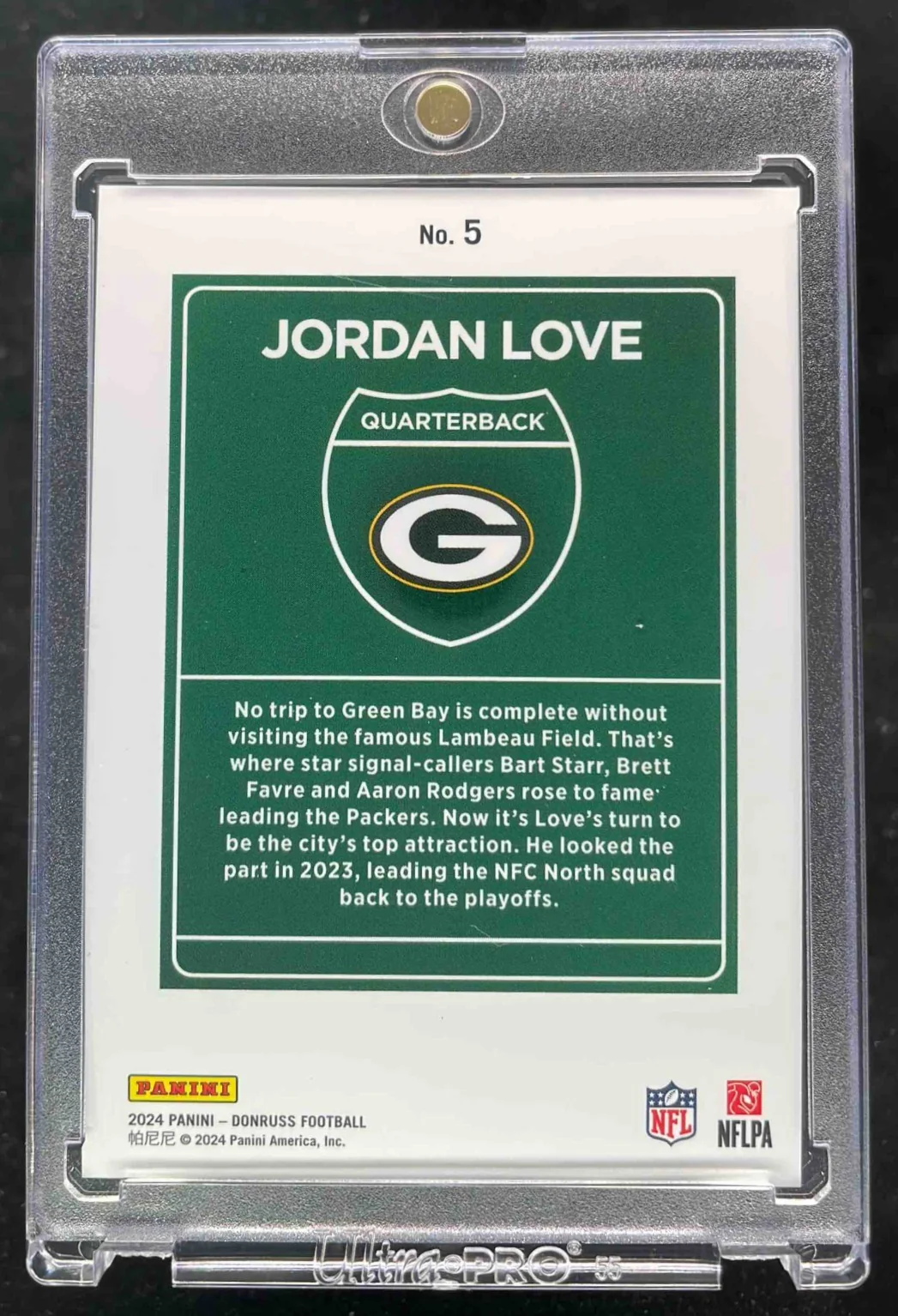 2024 Panini Donruss Downtown! SSP #5 Jordan Love - Image 2