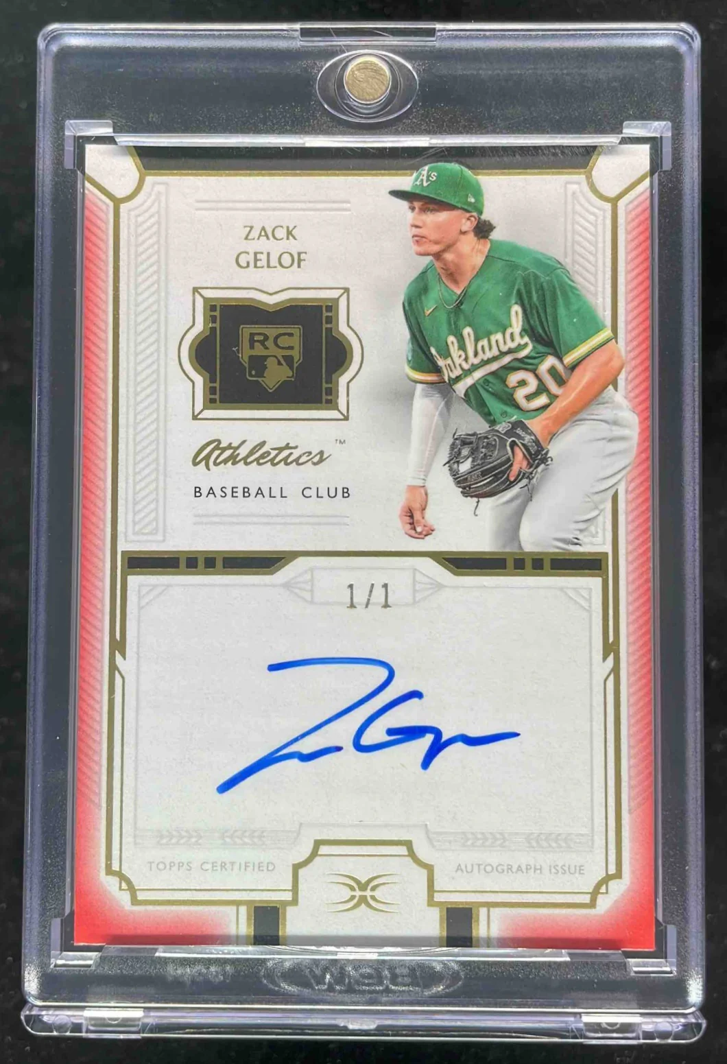 2024 Topps Definitive Collection Rookie Red #DRA-ZG2 Zack Gelof Auto 1/1