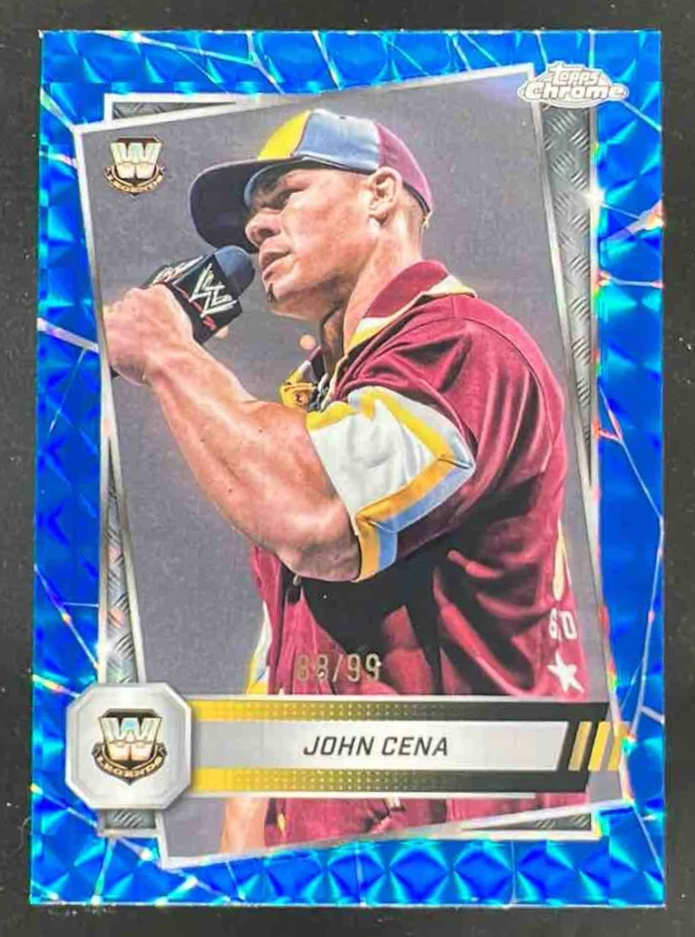 2025 Topps Chrome WWE Blue Geometric Refractors #16 John Cena /99