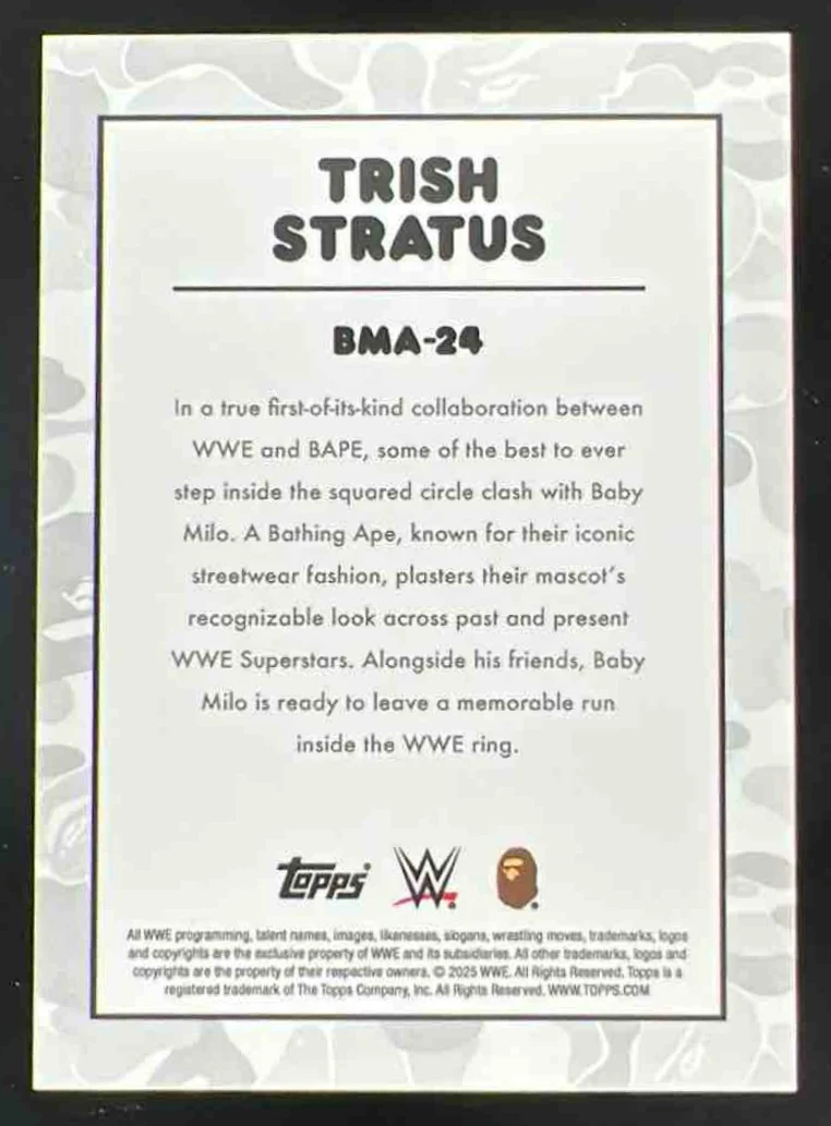 2025 Topps WWE x Bape Baby Milo Camo #24 Trish Stratus - Image 2