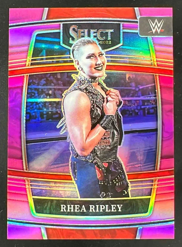 2022 Panini Select WWE Pink Prizms #16 Rhea Ripley Concourse /49