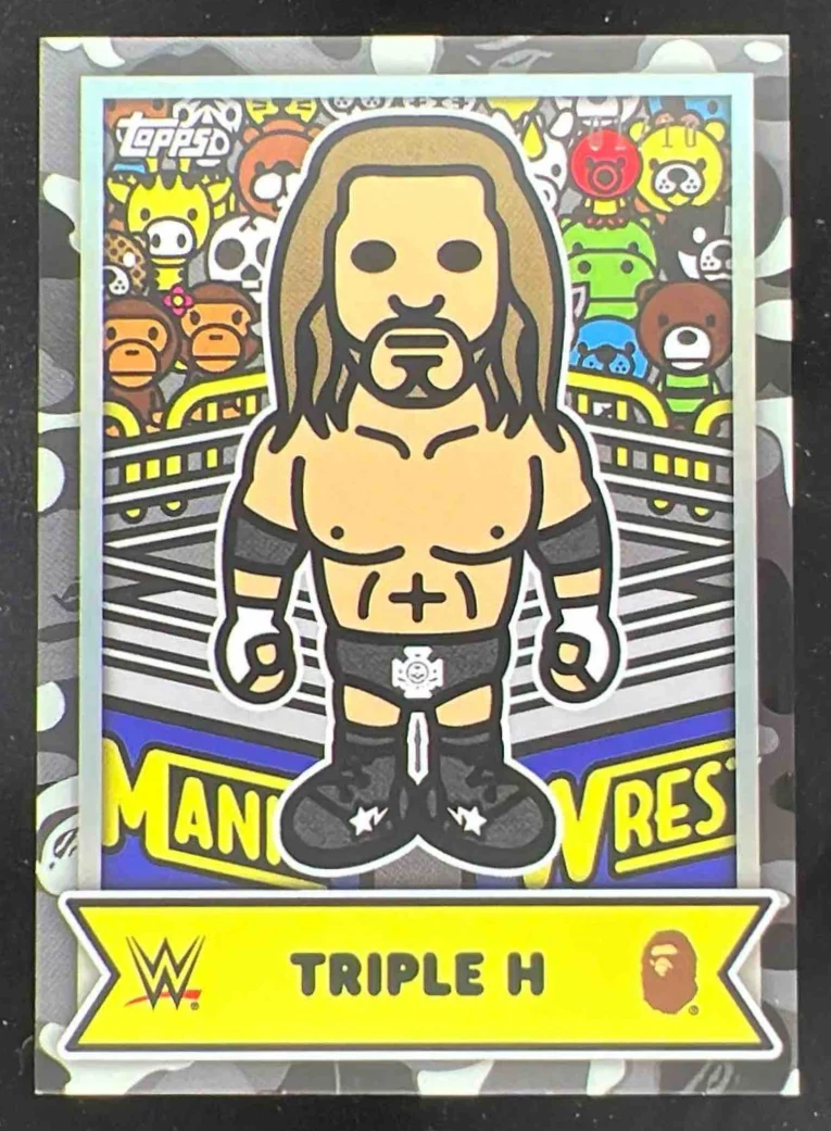 2025 Topps WWE x Bape Baby Milo Black White Camo #21 Triple H /10