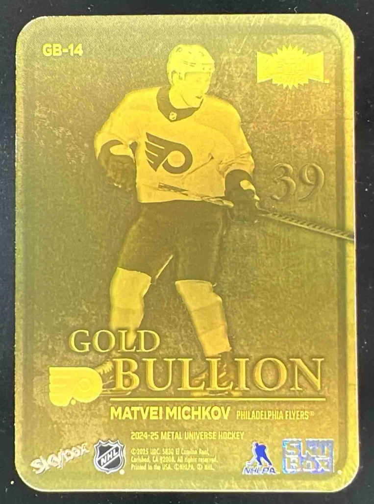 2024-25 Upper Deck Skybox Metal Universe Gold Bullion #GB-14 Matvei Michkov RC - Image 2