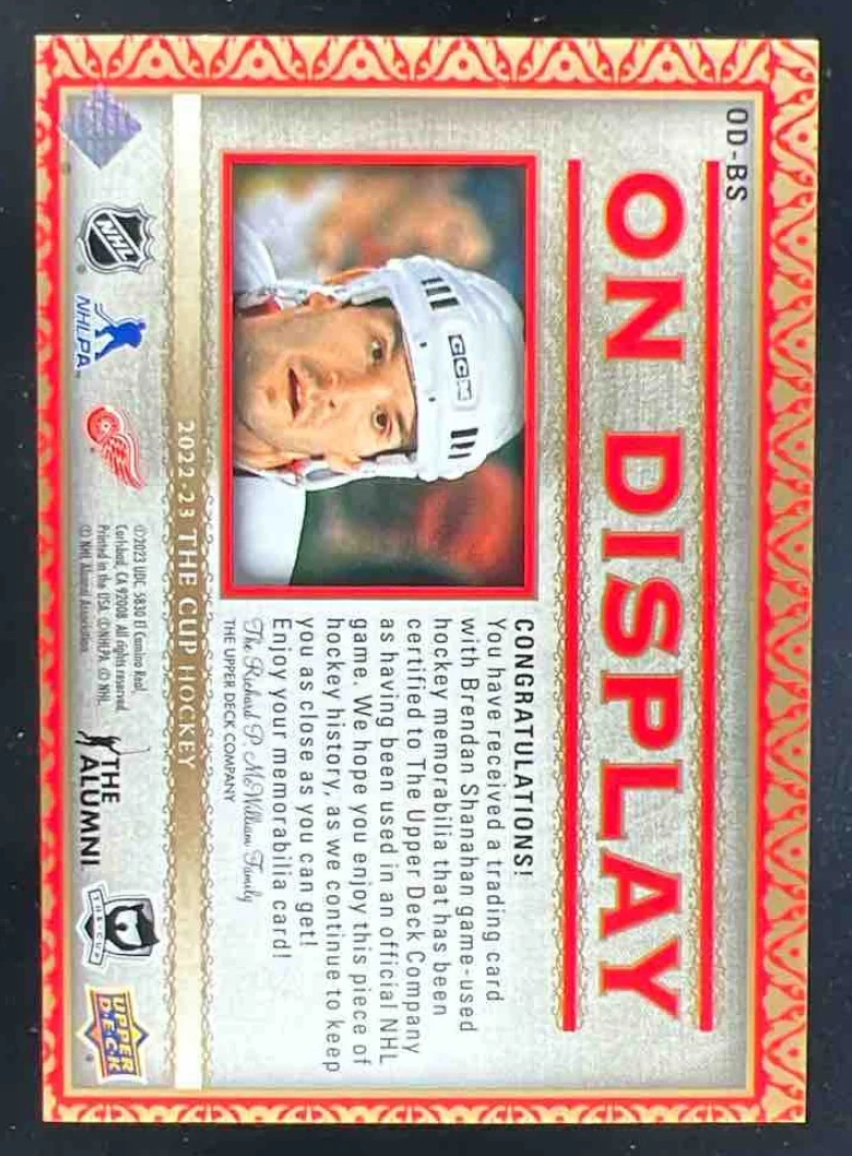 2022-23 Upper Deck The Cup On Display Jersey #OD-BS Brendan Shanahan /49 - Image 2