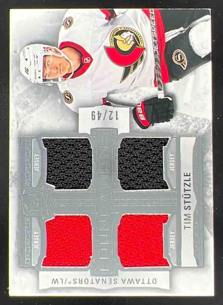 2022-23 Upper Deck The Cup Foundations Quad Jersey #F-TS Tim Stutzle /49