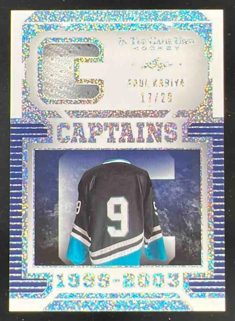 2022 Leaf In The Game Used Captains Relics Silver Sparkle #C-12 Paul Kariya /20