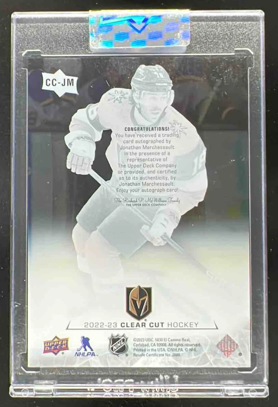 2022-23 Upper Deck Clear Cut #431 Jonathan Marchessault Auto - Image 2