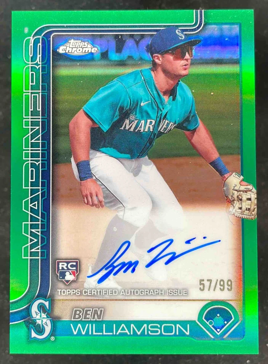 2025 Topps Chrome Rookie Autograph Green Ben Williamson RC Auto /99
