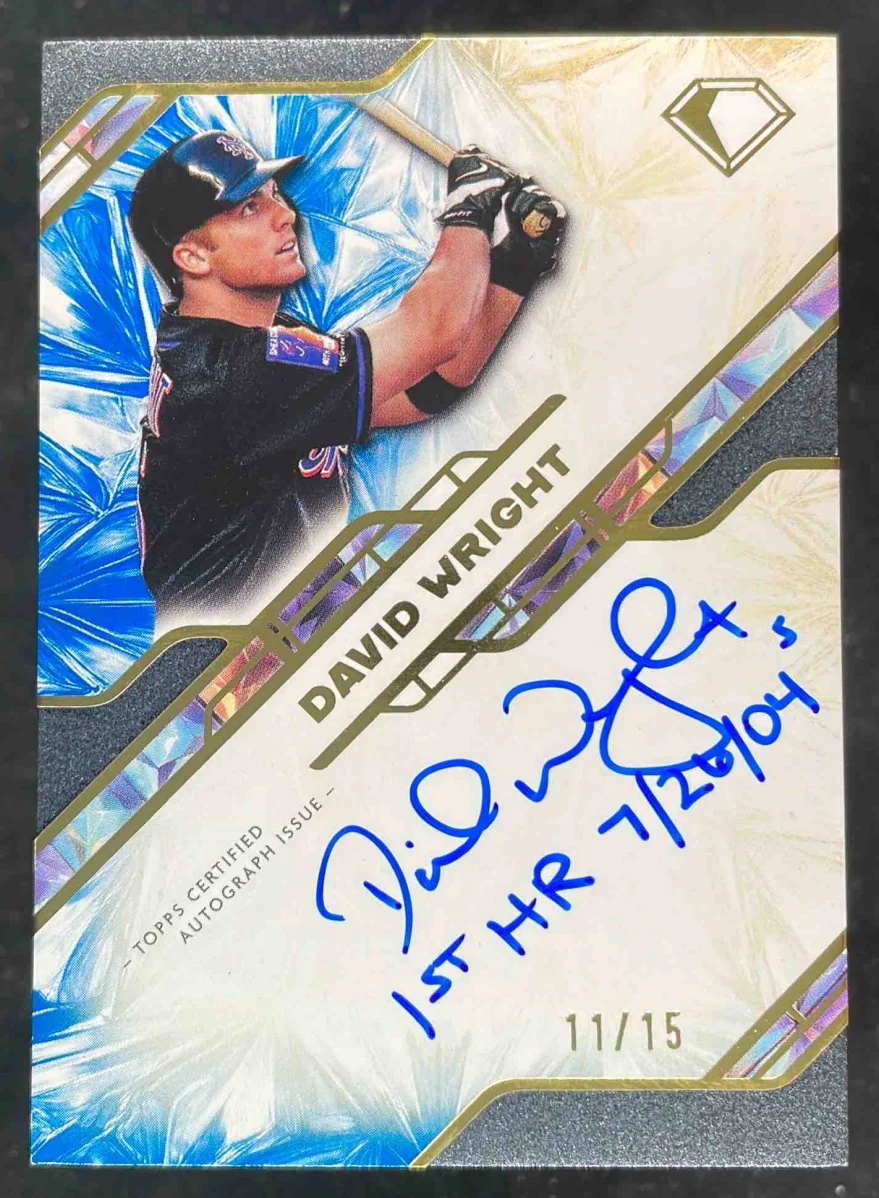 2025 Topps Diamond Icons Iconic Firsts Inscription Blue David Wright Auto /15