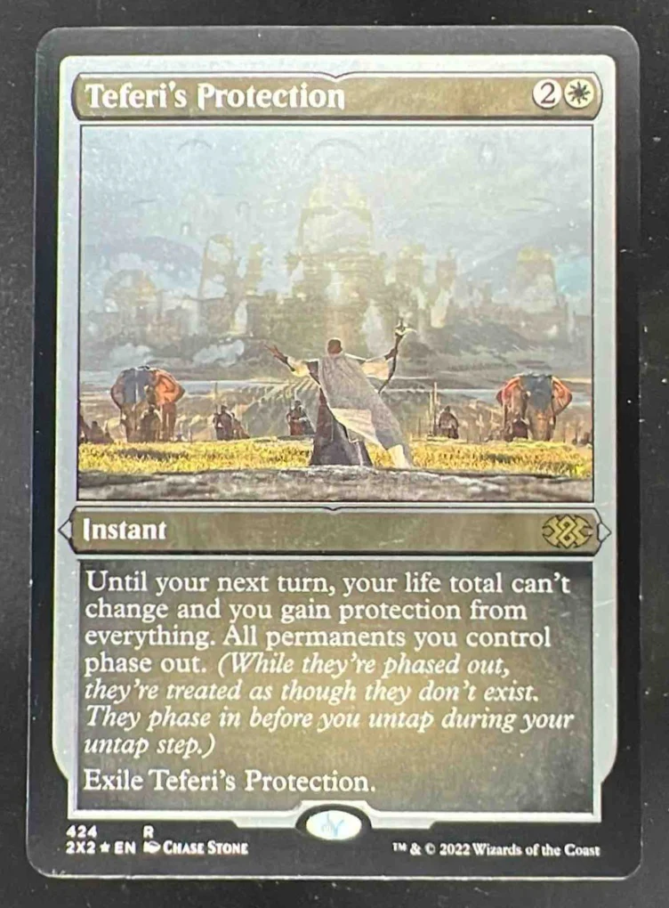 Magic The Gathering Teferi's Protection Etched - Double Masters 2022