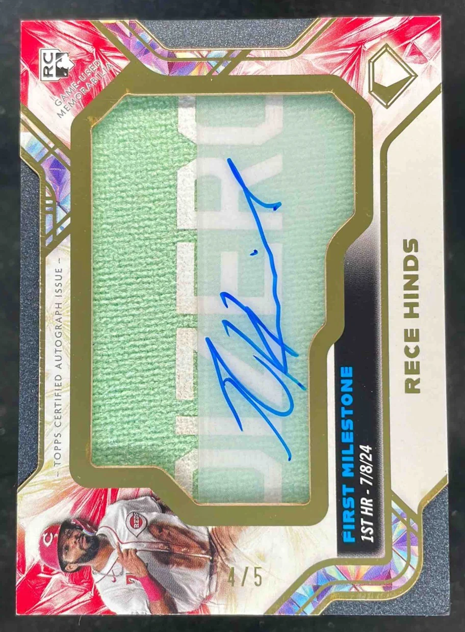 2025 Topps Diamond Icons First Milestone Cleat Relic Red Rece Hinds RC Auto /5